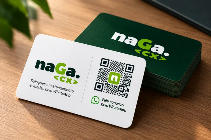 Cartão de visita com QR Code que abre a conversa no WhatsApp