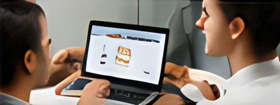 Equipe de agência trabalhando no notebook